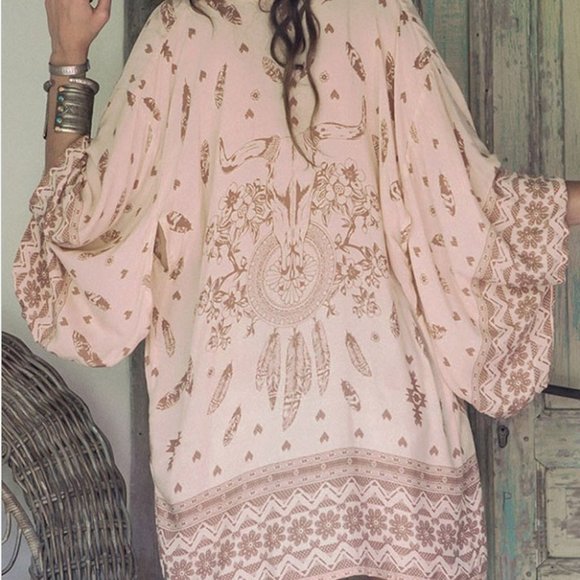 Cover Up Swimsuit Beach Dress Boho - Picture 2 of 4